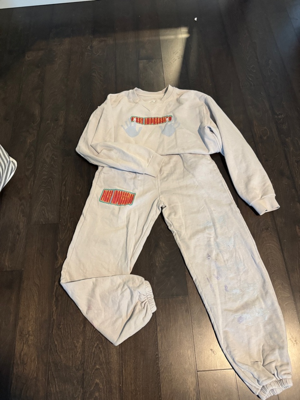 Boys Lie Light Gray Sweatshirt and Joggers Set